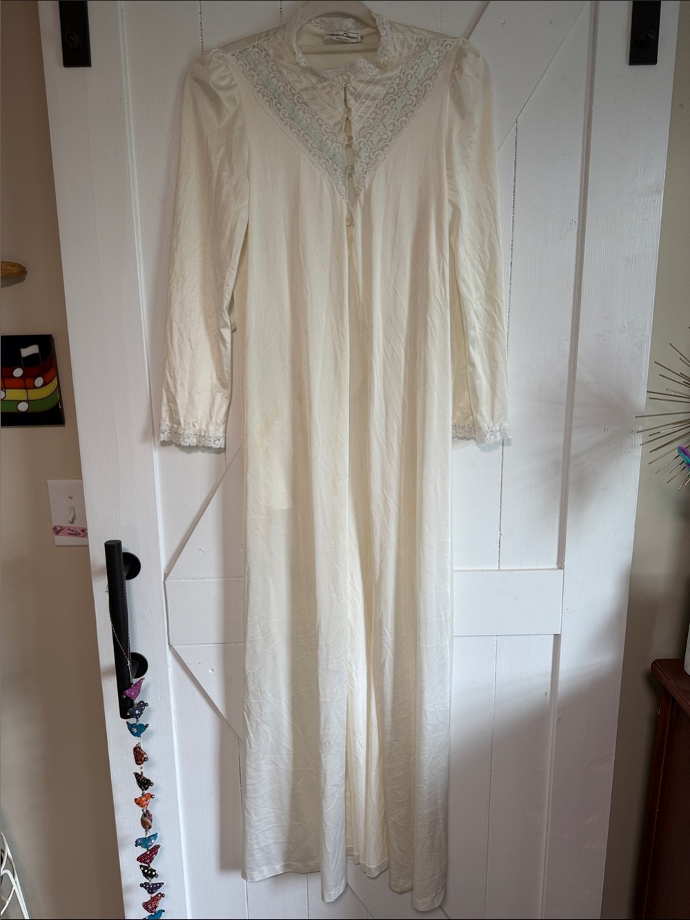 Vintage- Sears Timeless Classics Women's Long Nightgown Dress - Cream